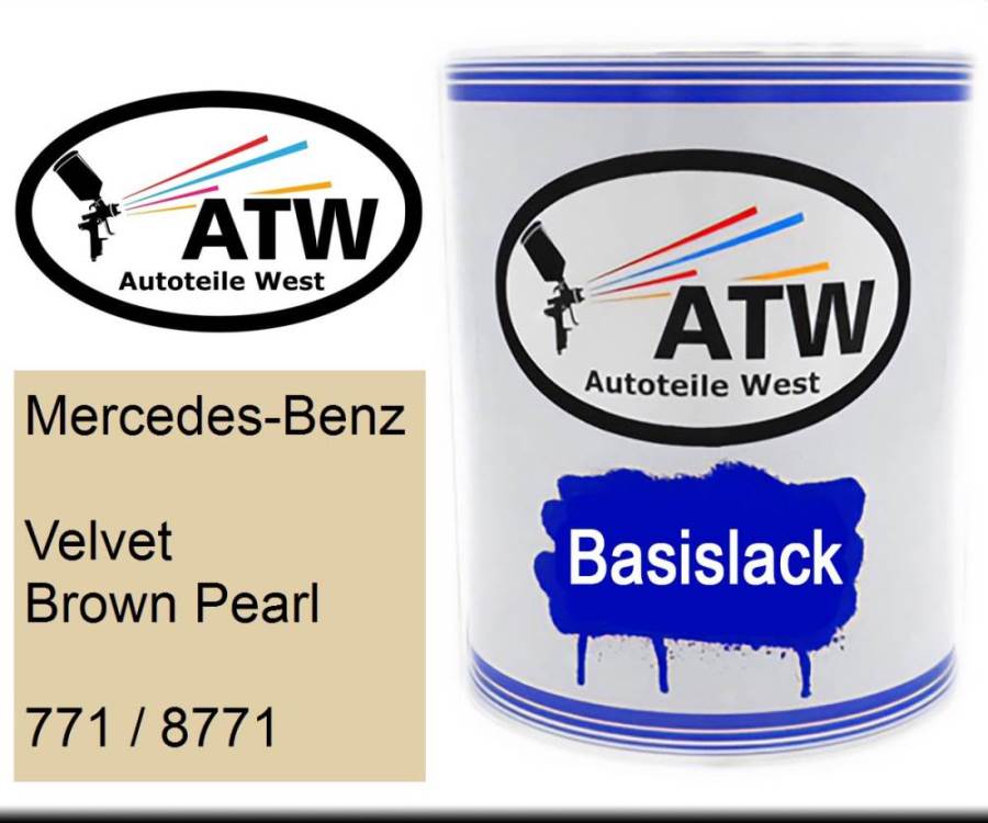 Mercedes-Benz, Velvet Brown Pearl, 771 / 8771: 1L Lackdose, von ATW Autoteile West.